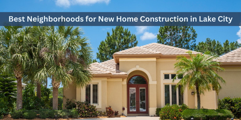 New construction home in Lake City, FL with palm trees & modern design.